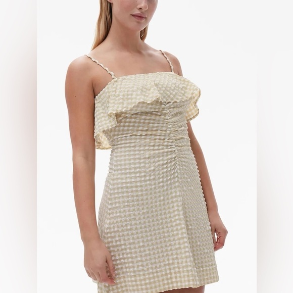Ganni Dresses & Skirts - New! GANNI Gingham Check-Print Ruffled Minidress 45247